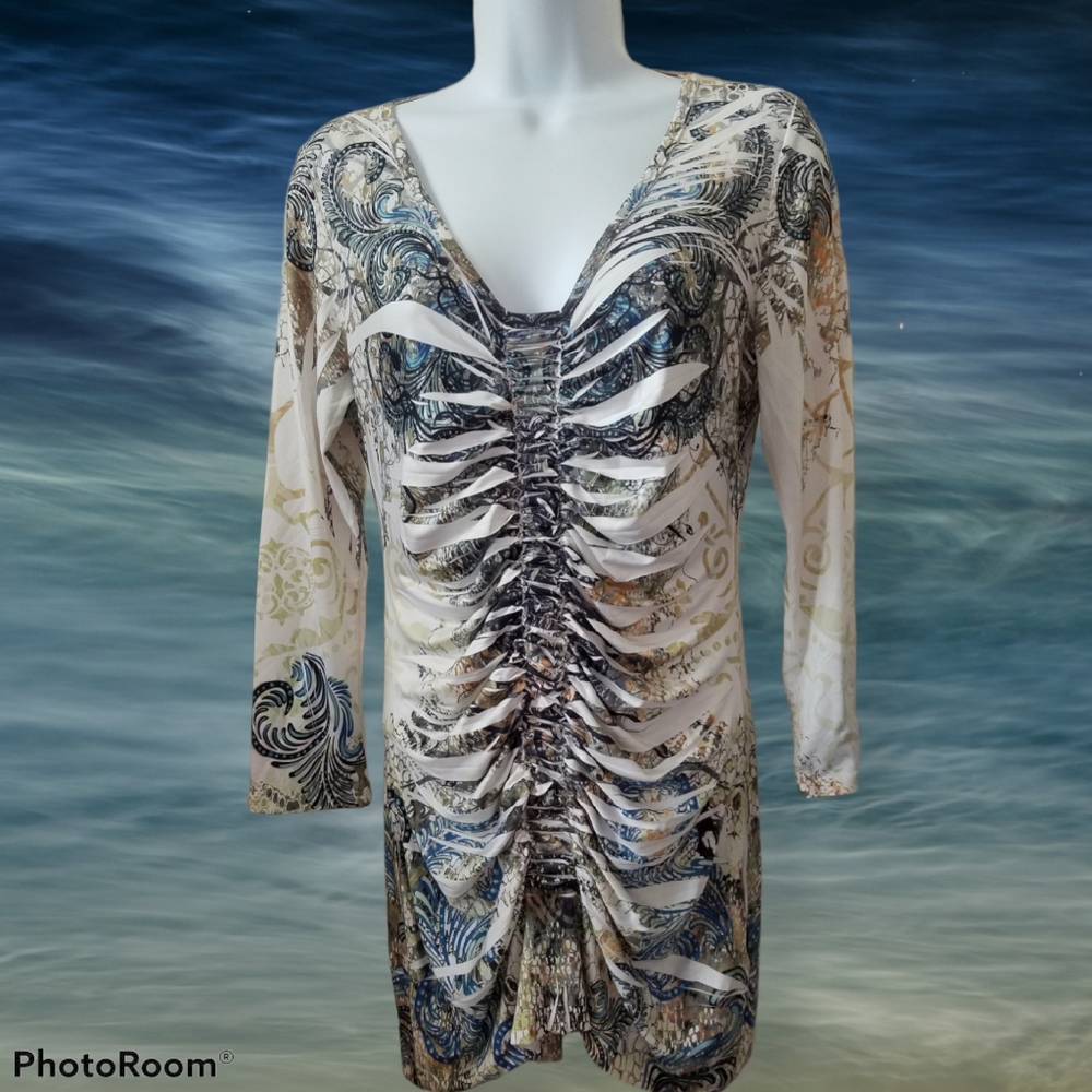 Daytrip Whimsical Boho Colorful Cocktail Party Mini Dress S-M